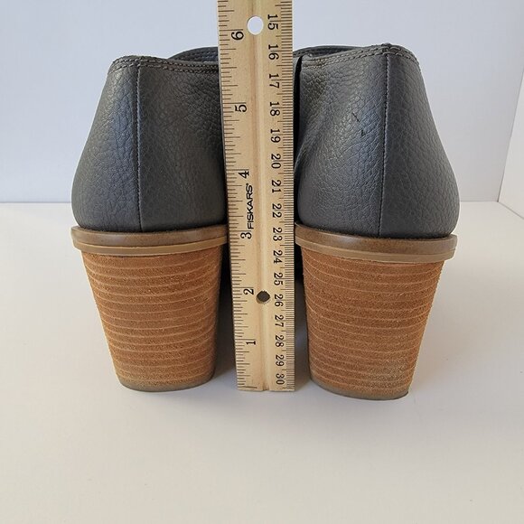 Dr. Scholl's Melody Faux Leather Gray Heeled Ankle Boots, Wedge Block Size 9.5 - Picture 4 of 13